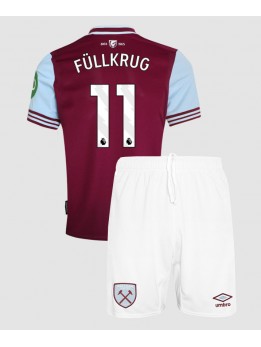 West Ham United Niclas Fullkrug #11 Replika Hemmakläder Barn 2024-25 Kortärmad (+ byxor)